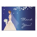 Elegant Blue Bride Thank You Note Card