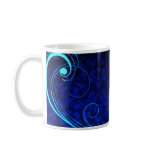 Elegant blue Damask and aqua swirls Mug