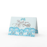 Elegant Blue Damask Thank You Card
