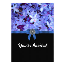 Elegant blue flower & bow personalised announcement