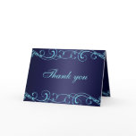 Elegant Blue Swirl Thank You Card