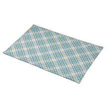 Elegant blue tartan place mat