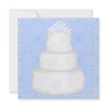 ELEGANT BLUE WEDDING CAKE TOPPER INVITATION