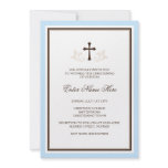 Elegant boys baptism/christening invitation, blue
