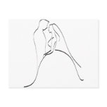 Elegant Bride and Groom Silhouette Template postcards