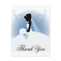 Elegant Bride Silhouette Wedding Favour Postcards