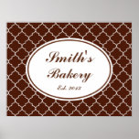 Elegant Brown Business Sign Print