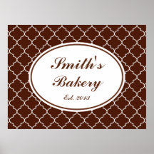 Elegant Brown Business Sign Print