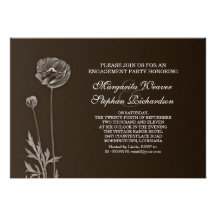 elegant brown engagement party invitations