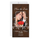 Elegant Brown Satin Save the DateYour Photo photo cards