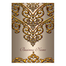 Elegant Business Card Gold on Coffee Overlay