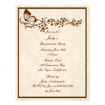 Elegant Butterfly Bachelorette Party Invitation