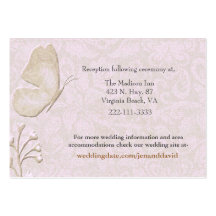 Elegant Butterfly Wedding enclosure cards Business Card
