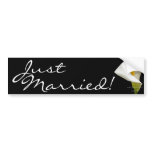 Elegant Cala Lily - Just Married Bumper Sticker bumper stickers