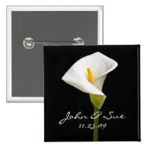 Elegant Cala Lily - Square Button
