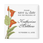 Elegant Calla Lily In Orange Save The Date Magnet