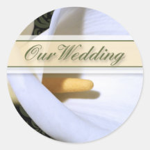 Elegant Calla Lily Our Wedding Sticker