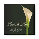 Elegant calla lily save the date fridge magnet