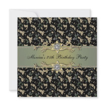 Elegant Cammo 25th Birthday Party Invitation 25th