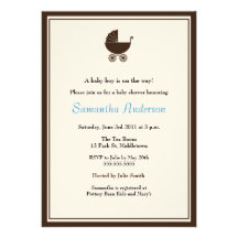 Elegant Carriage Baby Shower Invitation - Boy
