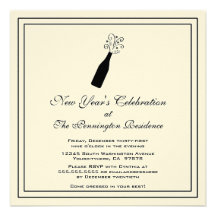 Elegant champagne new year's party invitation