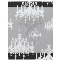 elegant chandelier black white damask flyer design