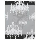 elegant chandelier black white damask flyers