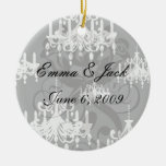 elegant chandelier black white damask christmas tree ornaments