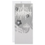 elegant chandelier black white damask rack cards