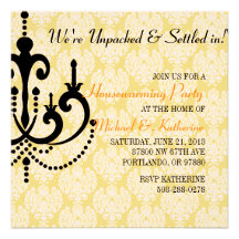 Elegant Chandelier Housewarming Party Invitation