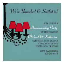 Elegant Chandelier Housewarming Party Invitation