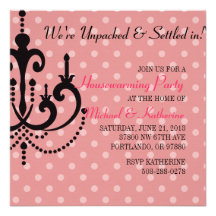 Elegant Chandelier Housewarming Party Invitation