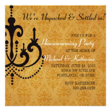 Elegant Chandelier Housewarming Party Invitation