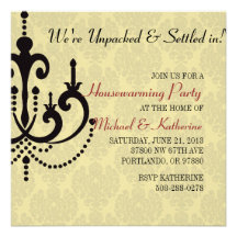 Elegant Chandelier Housewarming Party Invitation