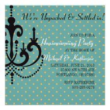 Elegant Chandelier Housewarming Party Invitation