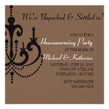 Elegant Chandelier Housewarming Party Invitation
