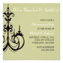 Elegant Chandelier Housewarming Party Invitation