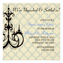 Elegant Chandelier Housewarming Party Invitation