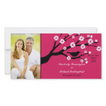 Elegant cherry blossom bird save the date photo photo cards