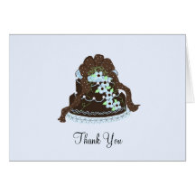 Elegant Chocolate and Blue Cake Greeting Cards