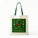 Elegant Christmas Gift Bag - Green and Gold