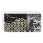 Elegant Christmas Photo Card Cream Damask photo cards
