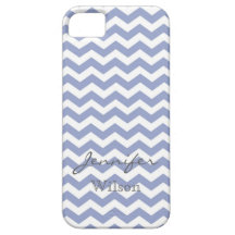 Elegant, classic light purple chevron with name iPhone 5 cover