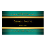 Elegant Classy Black Yellow Gold Jade Green Business Card Templates