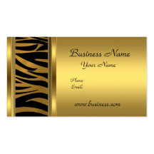 Elegant Classy Gold Black  animal print Business Card