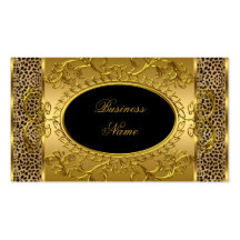 Elegant Classy Gold Black Leopard animal print Business Card