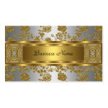 Elegant Classy Gold Grey Floral silver Jewel Business Card Template