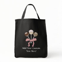 Elegant Cocoa Damask Cake Pop Canvas Bag
