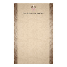 Elegant Cocoa Damask Cake Pop Stationery Paper