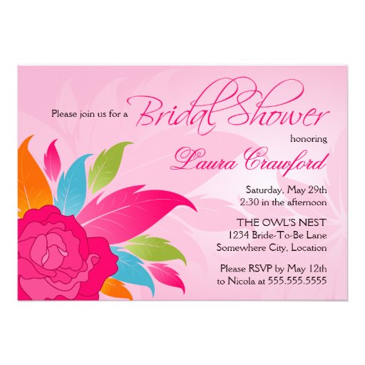 Elegant Colourful Floral Bridal Shower Invitation